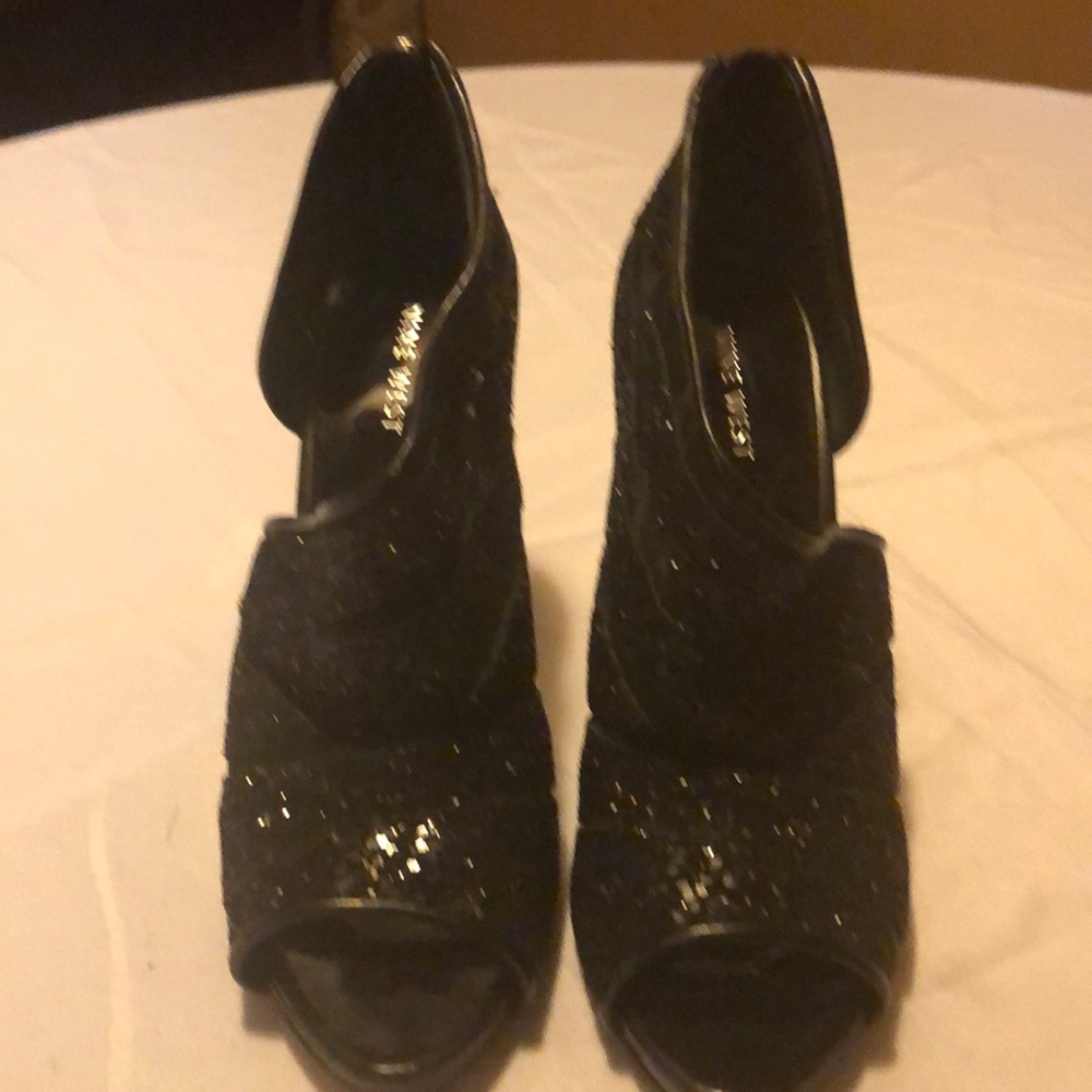Nine West open toe heels, size 10